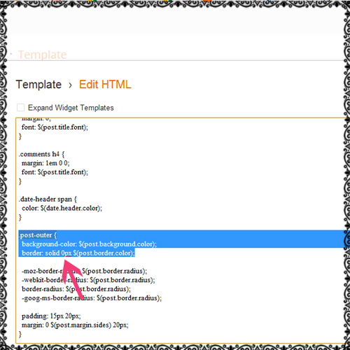 how to remove border around posts