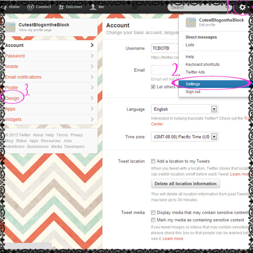 how to customize change out twitter background wallpaper