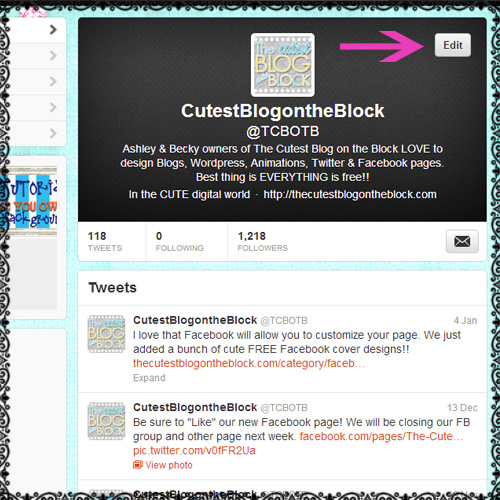 how to customize change out twitter banner