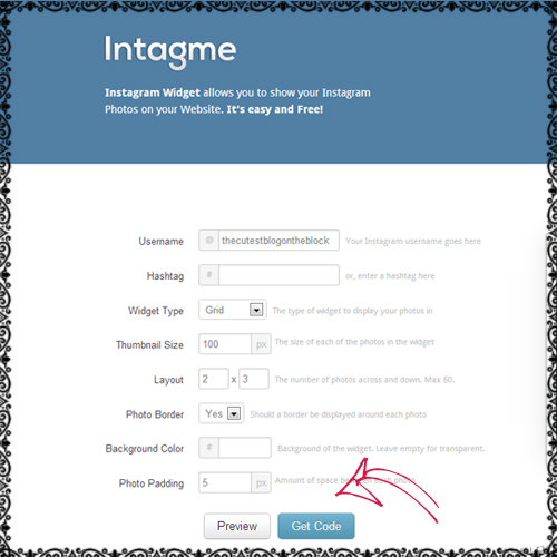 how to add instagram widget to your blog