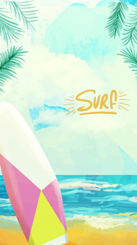 watercolor surf